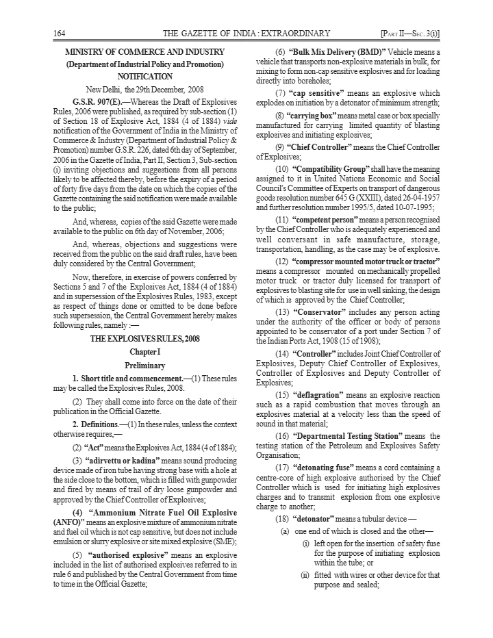 Explosives Rules, 2008