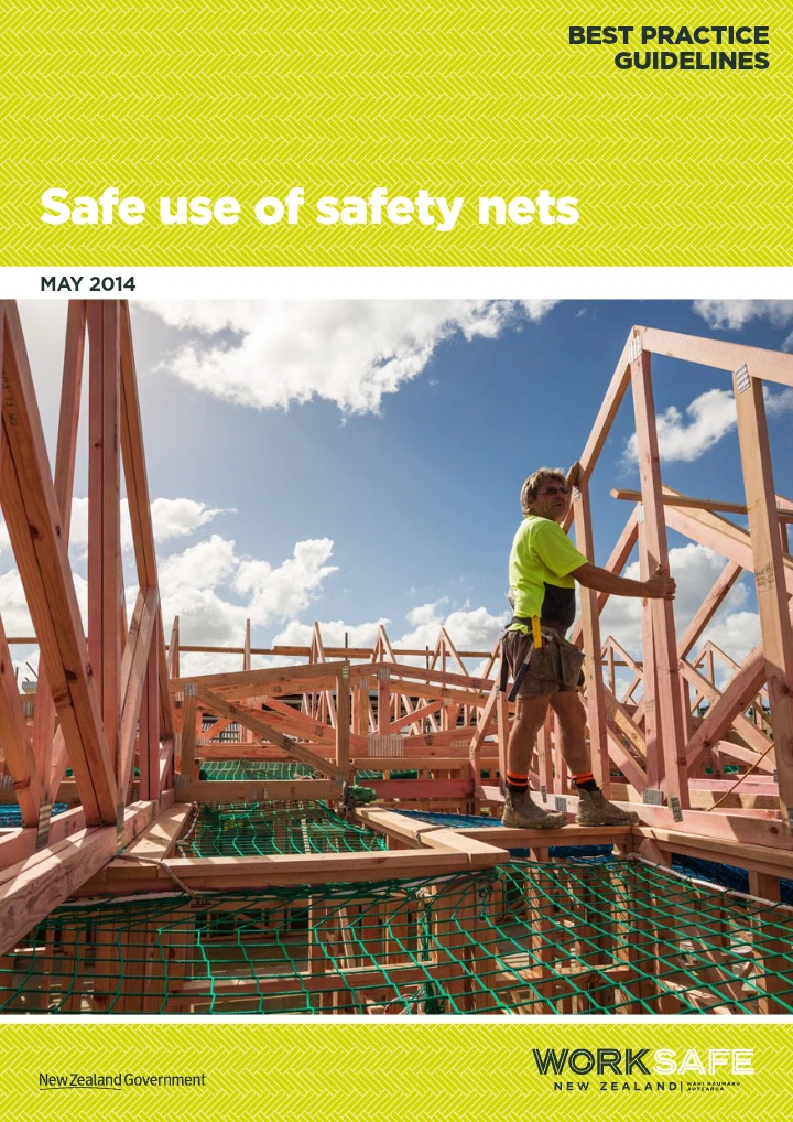 Safe Use of Safety Nets – Best Practice Guidelines