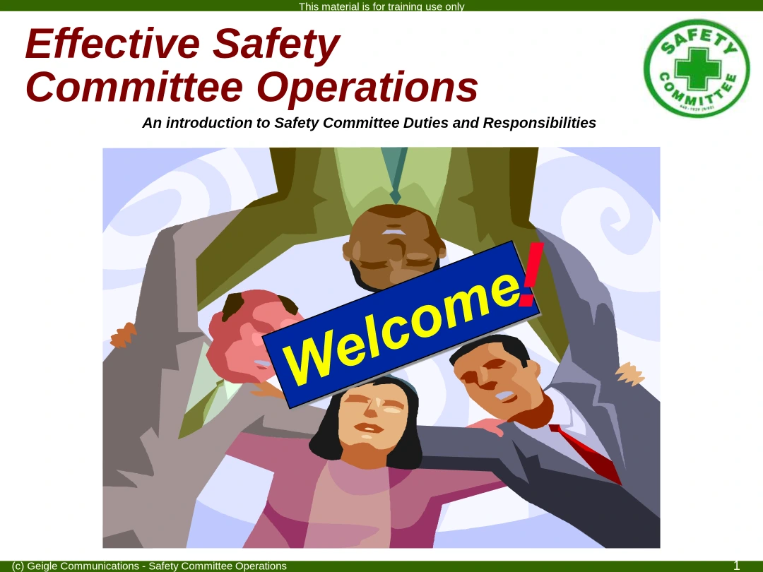 Effective Safety Committee Operations