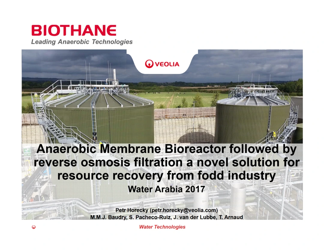 Anaerobic Membrane Bioreactor (AnMBR) Followed by Reverse Osmosis (RO) for Resource Recovery in the Food Industry