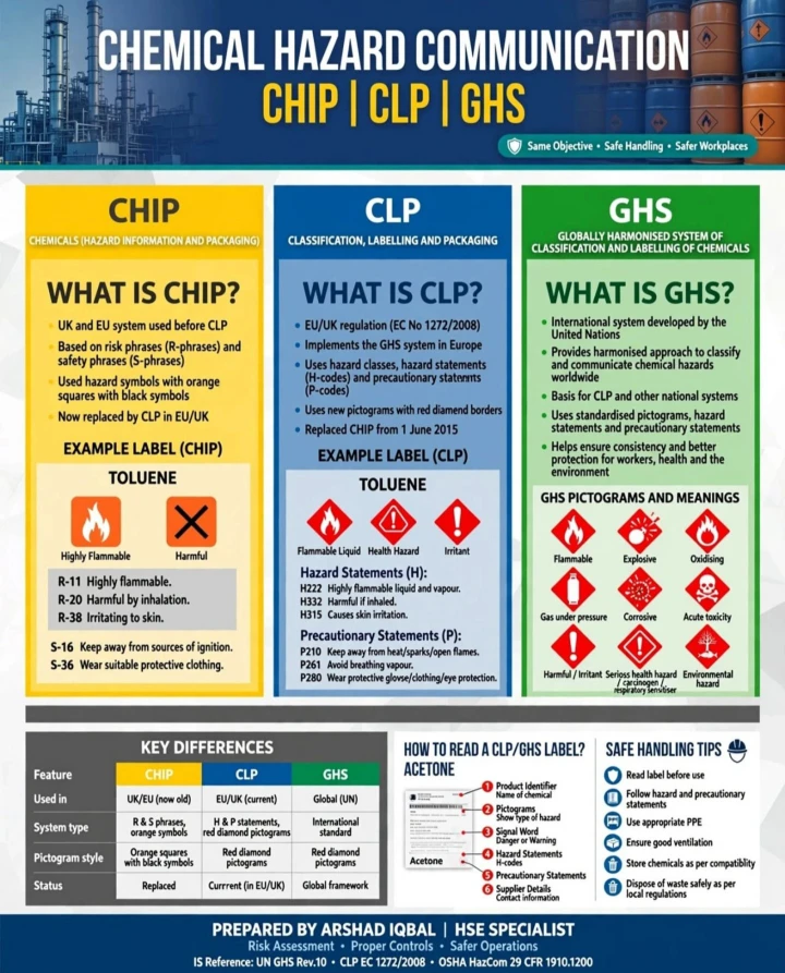 Chemical Hazard Communication – CHIP, CLP & GHS