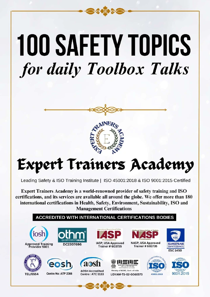 100 Safety Topics for Daily Toolbox Talks