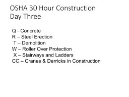 OSHA 30-Hour Construction – Day Three