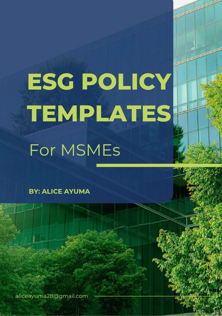 ESG Policy Templates for MSMEs