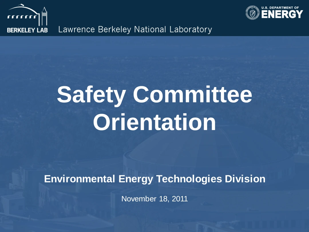 Safety Committee Orientation Training