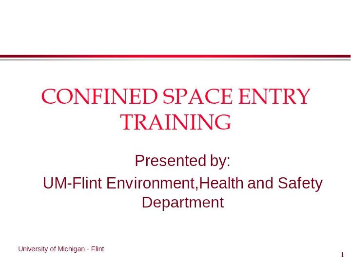 Confined Space Entry Training