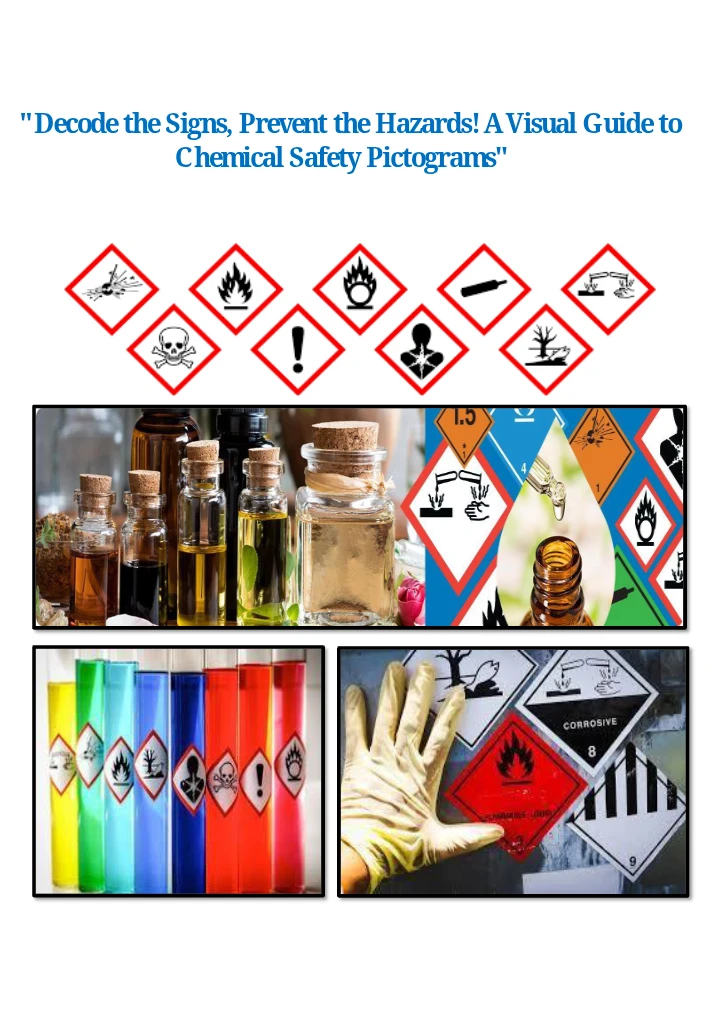 Chemical Safety Pictograms – GHS, UN, NFPA, ADR & IMDG Hazard Codes