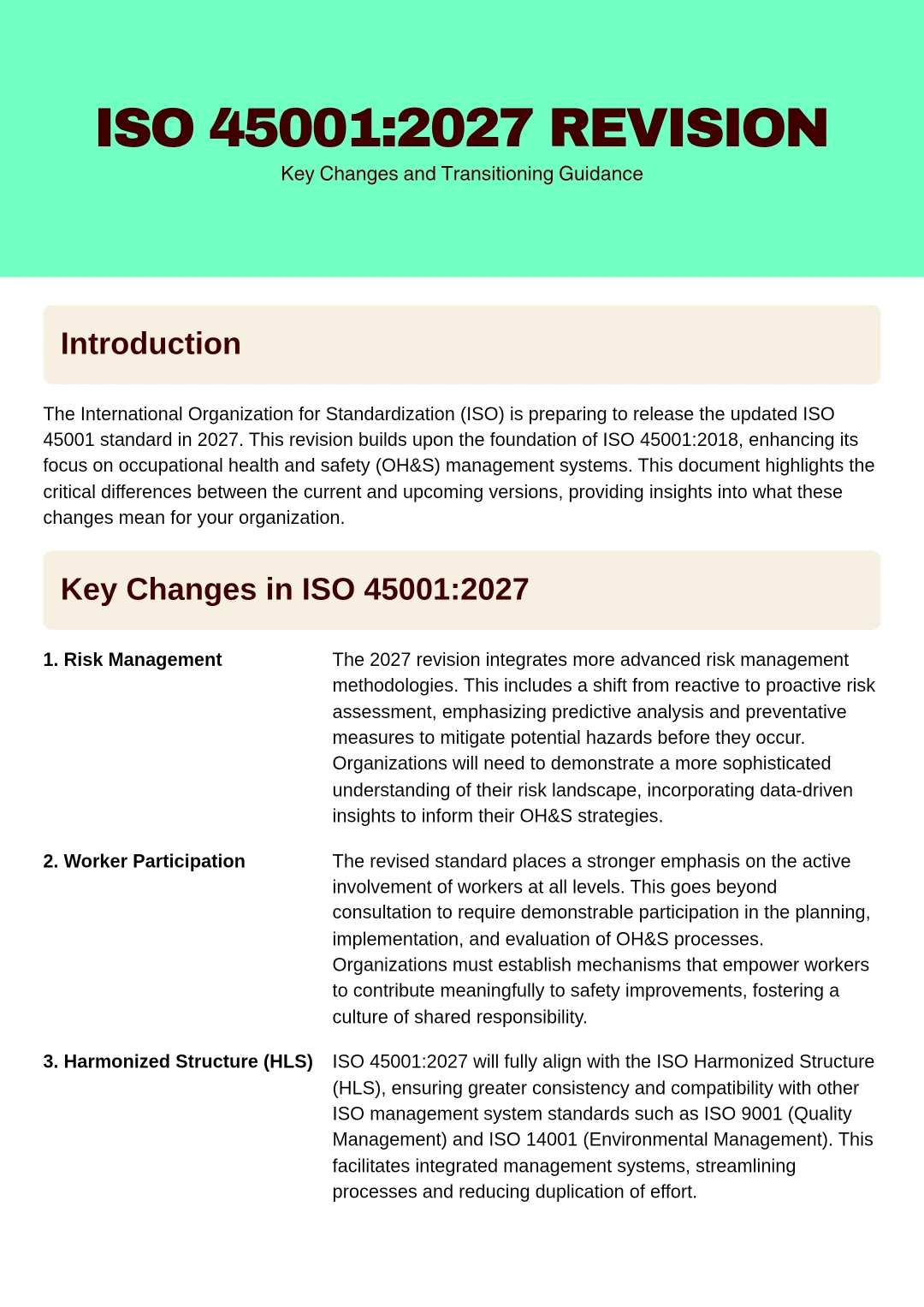 ISO 45001:2027 Revision – Key Changes and Transitioning Guidance