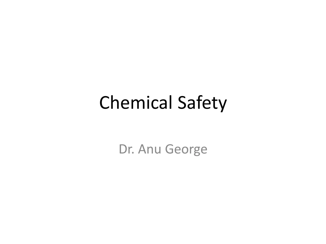 Chemical Safety Management Program