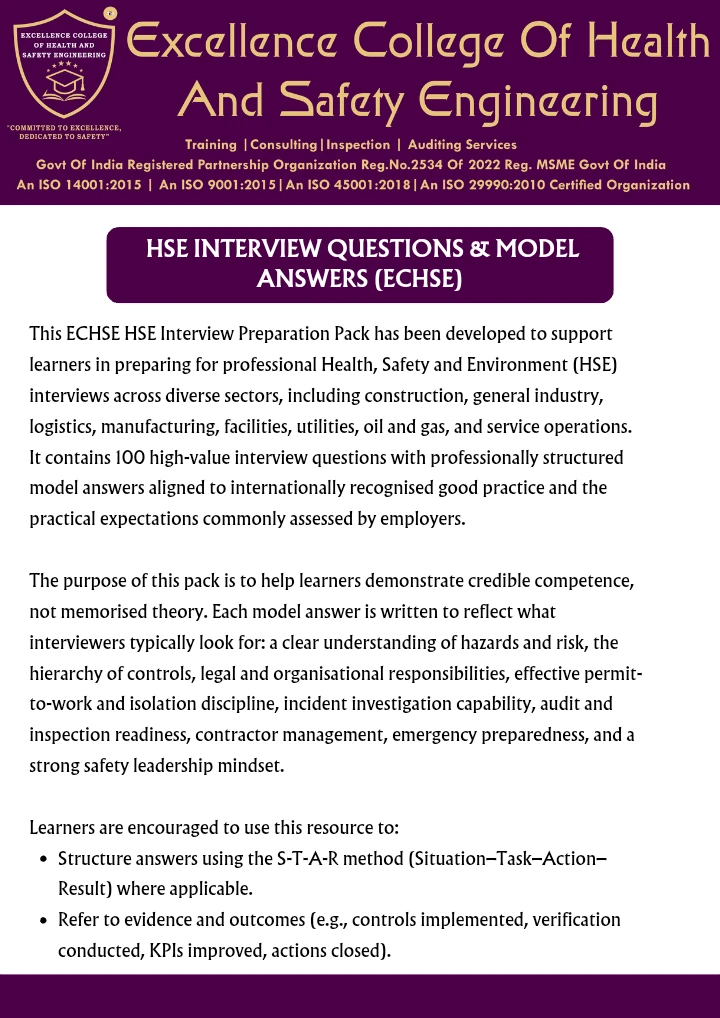 HSE Interview Questions & Model Answers – ECHSE