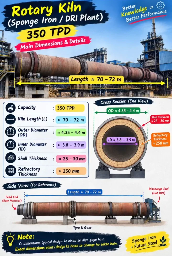 Rotary Kiln – Sponge Iron / DRI Plant | 350 TPD