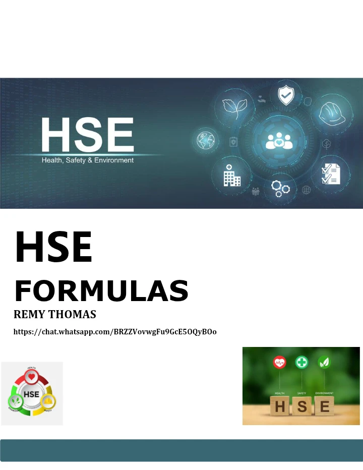 HSE Formulas Handbook – Essential Health, Safety and Environment Calculations